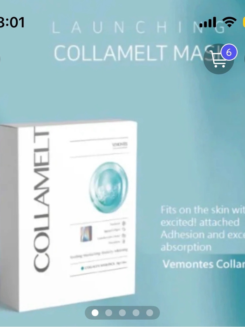 Vemontes Collamelt  Mask 5pcs. K beauty. Korean skincare.